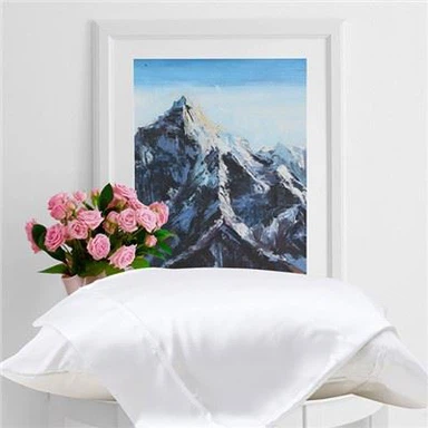 ปลอกหมอนผ้าซาตินสีขาว